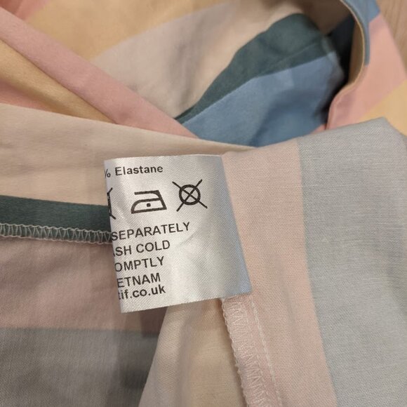 Collectif Sz S/US 6 Rainbow Stripe 50s Pinup Retro Rockabilly Pencil Dress - Picture 14 of 15